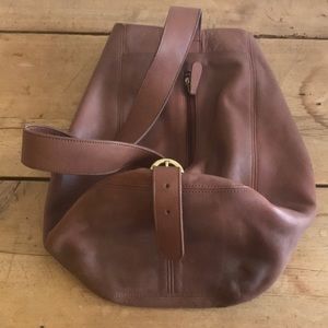 Coach British Tan sling shoulder strap backpack